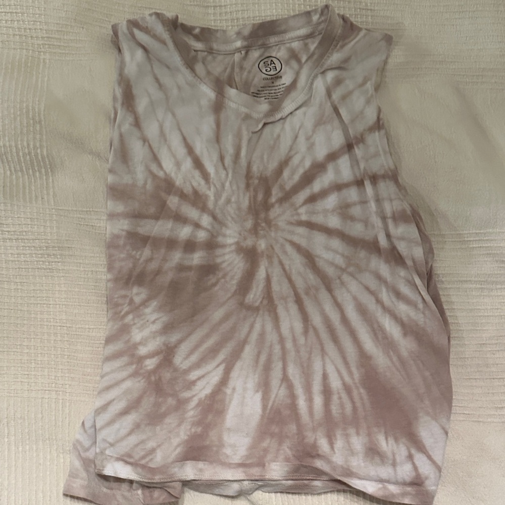 Tie-Dye Tank Top in Brown and White